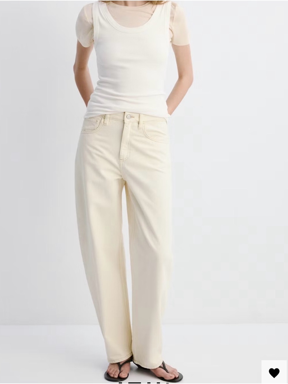 NWT Mango Off-White Barrel Jeans